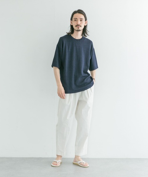 URBAN RESEARCH（アーバンリサーチ）の「ハンドウォッシャブル テンセル/ヘンプニット（Tシャツ/カットソー・メンズ・イエロー/ブルー/グレー系その他/ネイビー・MEDIUM/LARGE）」の17枚目の写真