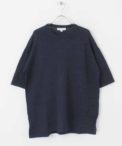 URBAN RESEARCH（アーバンリサーチ）の「ハンドウォッシャブル テンセル/ヘンプニット（Tシャツ/カットソー・メンズ・イエロー/ブルー/グレー系その他/ネイビー・MEDIUM/LARGE）」の6枚目の写真