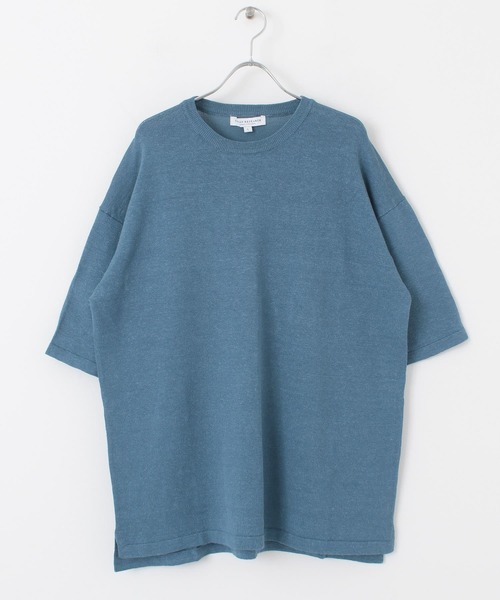 URBAN RESEARCH（アーバンリサーチ）の「ハンドウォッシャブル テンセル/ヘンプニット（Tシャツ/カットソー・メンズ・イエロー/ブルー/グレー系その他/ネイビー・MEDIUM/LARGE）」の8枚目の写真