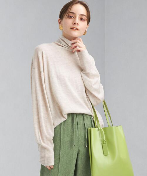 green label relaxing(グリーンレーベルリラクシング)の「EVERY. ハイネック プルオーバー ニット -ウォッシャブル-(ニット/セーター・レディース・ナチュラル/モカ/ピンク/パープル・FREE)」の3枚目の写真