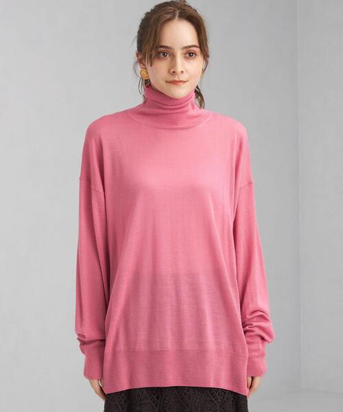 green label relaxing(グリーンレーベルリラクシング)の「EVERY. ハイネック プルオーバー ニット -ウォッシャブル-(ニット/セーター・レディース・ナチュラル/モカ/ピンク/パープル・FREE)」の12枚目の写真