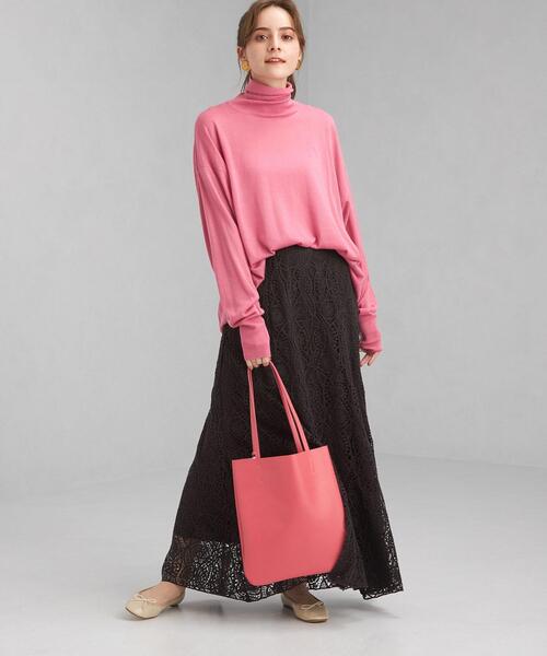 green label relaxing(グリーンレーベルリラクシング)の「EVERY. ハイネック プルオーバー ニット -ウォッシャブル-(ニット/セーター・レディース・ナチュラル/モカ/ピンク/パープル・FREE)」の9枚目の写真