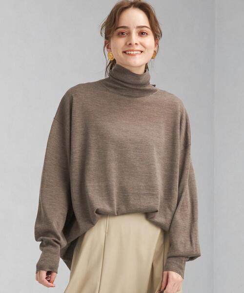 green label relaxing(グリーンレーベルリラクシング)の「EVERY. ハイネック プルオーバー ニット -ウォッシャブル-(ニット/セーター・レディース・ナチュラル/モカ/ピンク/パープル・FREE)」の10枚目の写真