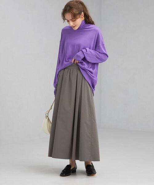 green label relaxing(グリーンレーベルリラクシング)の「EVERY. ハイネック プルオーバー ニット -ウォッシャブル-(ニット/セーター・レディース・ナチュラル/モカ/ピンク/パープル・FREE)」の5枚目の写真