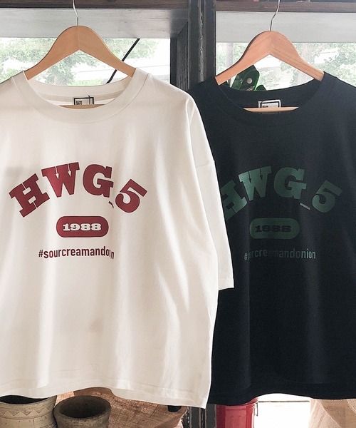 HWG_5(エイチダブルゴー)の「HWG_5オリジナル ビッグシルエットプリントロゴTシャツ - HWG_5 1988 -(Tシャツ/カットソー・レディース・ホワイト/ブラック・FREE)」の9枚目の写真