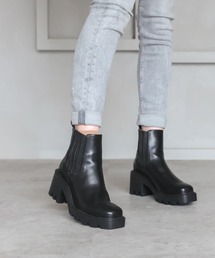 VIVIAN | 【2021年秋冬新作】スクエアトゥ厚底サイドゴアショートブーツ(ブーツ)