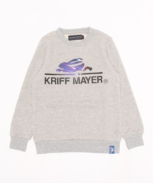 KRIFF MAYER（クリフメイヤー）の「ストレッチスペースクルー(ロゴ)（スウェット・キッズ・グレー/ベージュ/ワインレッド/ネイビー・130/150/170/120/140/160）」の2枚目の写真