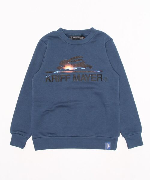 KRIFF MAYER（クリフメイヤー）の「ストレッチスペースクルー(ロゴ)（スウェット・キッズ・グレー/ベージュ/ワインレッド/ネイビー・130/150/170/120/140/160）」の12枚目の写真