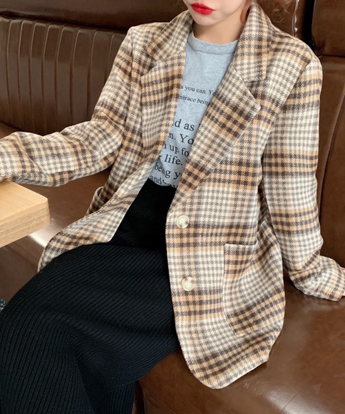 ABITOKYO（アビトーキョー）の「チェック柄テーラードジャケット