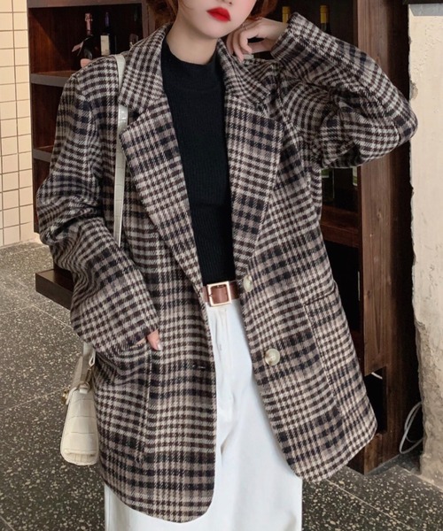 コムデギャルソンレディス チェック柄一重仕立てジャケット ABITOKYO（アビトーキョー）の「チェック柄テーラードジャケット