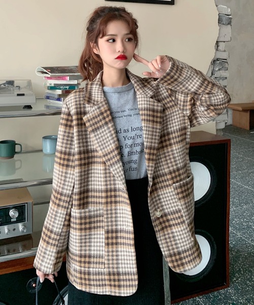 ABITOKYO（アビトーキョー）の「チェック柄テーラードジャケット