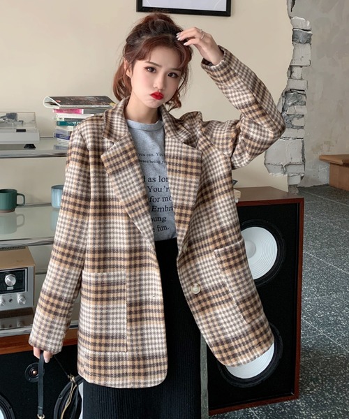 ABITOKYO（アビトーキョー）の「チェック柄テーラードジャケット