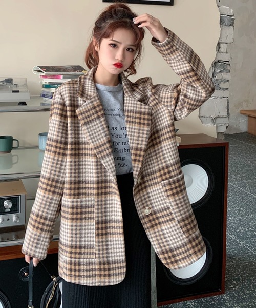 ABITOKYO（アビトーキョー）の「チェック柄テーラードジャケット