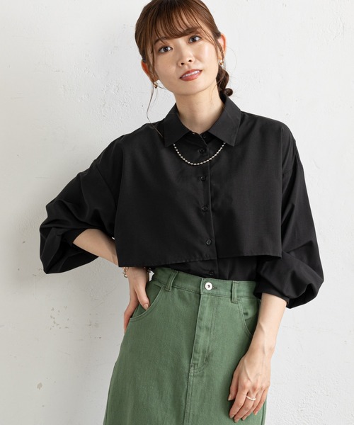 prose verse（プロズヴェール）の「ヨークデザインバックリボンシャツ（シャツ/ブラウス・レディース・オフホワイト/ブラック/グレー/モカ・ﾌﾘ-）」の3枚目の写真