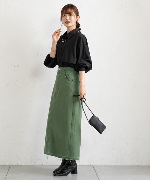 prose verse（プロズヴェール）の「ヨークデザインバックリボンシャツ（シャツ/ブラウス・レディース・オフホワイト/ブラック/グレー/モカ・ﾌﾘ-）」の5枚目の写真