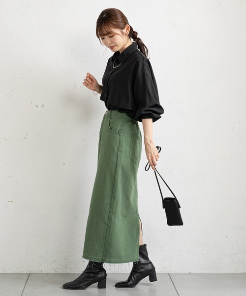 prose verse（プロズヴェール）の「ヨークデザインバックリボンシャツ（シャツ/ブラウス・レディース・オフホワイト/ブラック/グレー/モカ・ﾌﾘ-）」の21枚目の写真