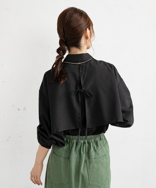 prose verse（プロズヴェール）の「ヨークデザインバックリボンシャツ（シャツ/ブラウス・レディース・オフホワイト/ブラック/グレー/モカ・ﾌﾘ-）」の14枚目の写真