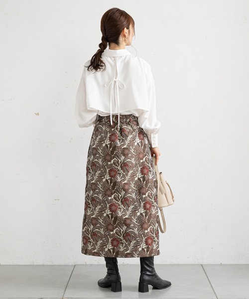 prose verse（プロズヴェール）の「ヨークデザインバックリボンシャツ（シャツ/ブラウス・レディース・オフホワイト/ブラック/グレー/モカ・ﾌﾘ-）」の7枚目の写真