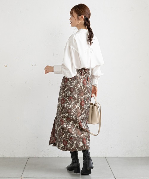 prose verse（プロズヴェール）の「ヨークデザインバックリボンシャツ（シャツ/ブラウス・レディース・オフホワイト/ブラック/グレー/モカ・ﾌﾘ-）」の15枚目の写真