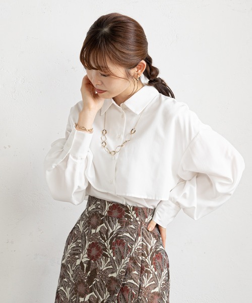 prose verse（プロズヴェール）の「ヨークデザインバックリボンシャツ（シャツ/ブラウス・レディース・オフホワイト/ブラック/グレー/モカ・ﾌﾘ-）」の16枚目の写真