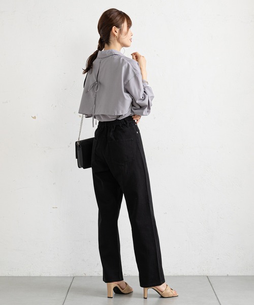 prose verse（プロズヴェール）の「ヨークデザインバックリボンシャツ（シャツ/ブラウス・レディース・オフホワイト/ブラック/グレー/モカ・ﾌﾘ-）」の9枚目の写真