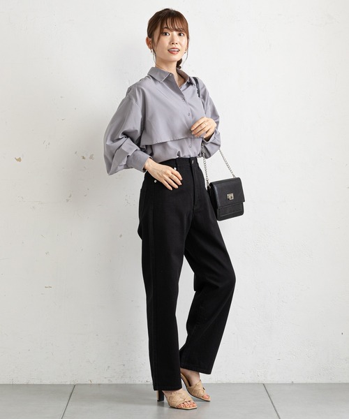 prose verse（プロズヴェール）の「ヨークデザインバックリボンシャツ（シャツ/ブラウス・レディース・オフホワイト/ブラック/グレー/モカ・ﾌﾘ-）」の17枚目の写真