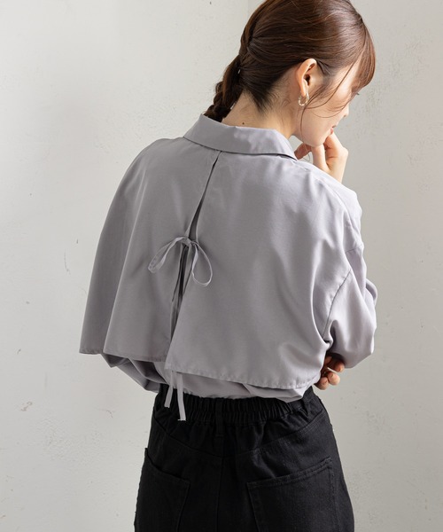 prose verse（プロズヴェール）の「ヨークデザインバックリボンシャツ（シャツ/ブラウス・レディース・オフホワイト/ブラック/グレー/モカ・ﾌﾘ-）」の10枚目の写真