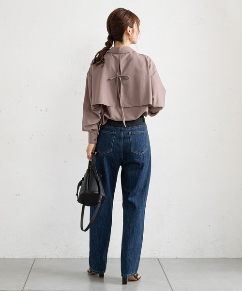 prose verse（プロズヴェール）の「ヨークデザインバックリボンシャツ（シャツ/ブラウス・レディース・オフホワイト/ブラック/グレー/モカ・ﾌﾘ-）」の11枚目の写真