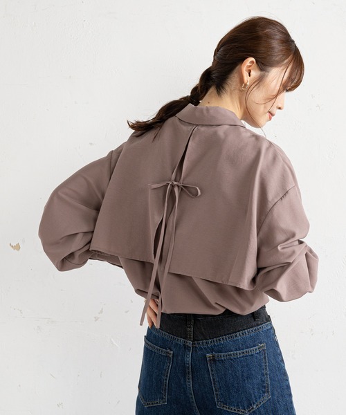 prose verse（プロズヴェール）の「ヨークデザインバックリボンシャツ（シャツ/ブラウス・レディース・オフホワイト/ブラック/グレー/モカ・ﾌﾘ-）」の12枚目の写真