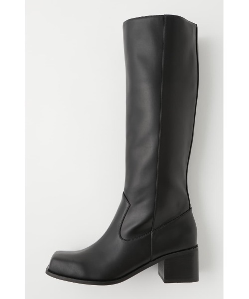 MOUSSY（マウジー）の「SQUARE TOE LONG ブーツ（ブーツ・レディース・ベージュ/ブラック・SMALL/MEDIUM/LARGE）」の2枚目の写真