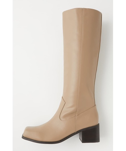MOUSSY（マウジー）の「SQUARE TOE LONG ブーツ（ブーツ・レディース・ベージュ/ブラック・SMALL/MEDIUM/LARGE）」の6枚目の写真