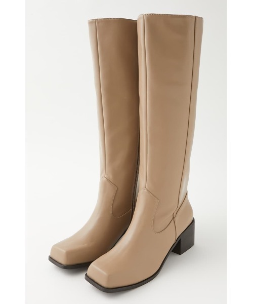 MOUSSY（マウジー）の「SQUARE TOE LONG ブーツ（ブーツ・レディース・ベージュ/ブラック・SMALL/MEDIUM/LARGE）」の11枚目の写真