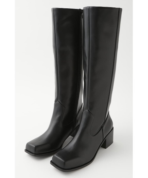 MOUSSY（マウジー）の「SQUARE TOE LONG ブーツ（ブーツ・レディース・ベージュ/ブラック・SMALL/MEDIUM/LARGE）」の10枚目の写真