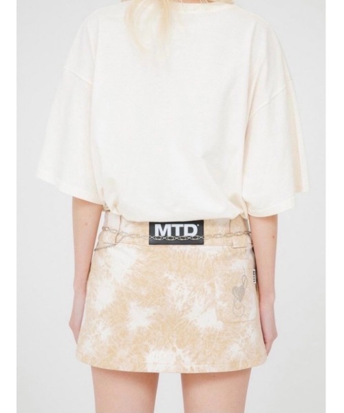 Never mind the XU / Chikashitsu+(ネバーマインド ザ エックスユー / チカシツプラス)の「【MORE THAN DOPE】Heart skirt(デニムスカート・レディース・ベージュ・S)」の8枚目の写真