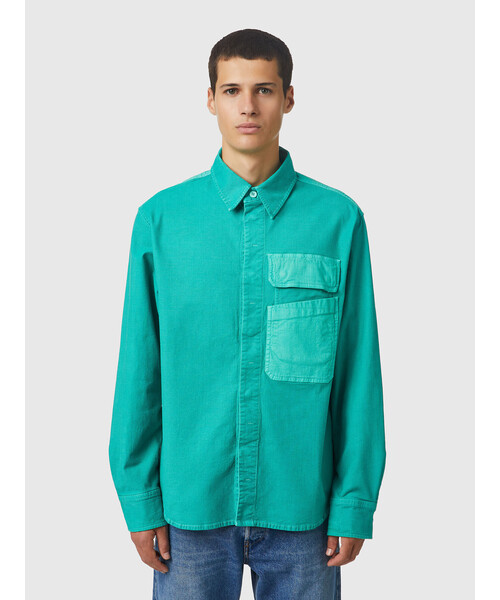 DIESEL(ディーゼル)の「メンズ シャツ オーバーシャツ ワークテイスト ジョグジーンズ(シャツ/ブラウス・メンズ・ネイビー/ミント/オレンジ・MEDIUM/X-LARGE/SMALL/LARGE)」の18枚目の写真