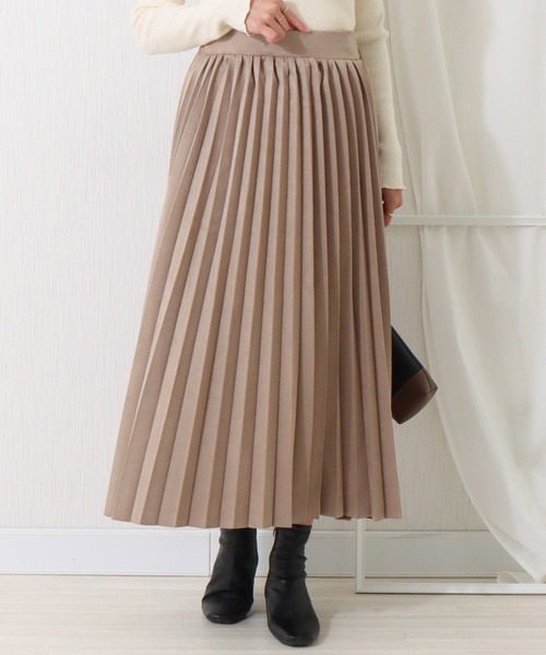 libelle more（リベル モア）の「スエードポンチ　アコーディオンプリーツスカート（スカート・レディース・グリーン/アイボリー/グレイッシュベージュ/チャコール・M/L）」の4枚目の写真