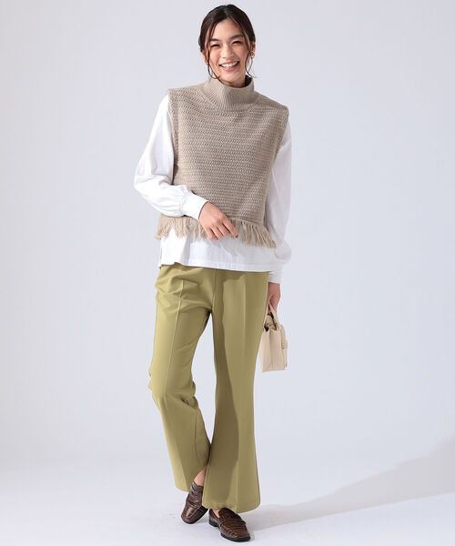 B:MING by BEAMS（ビーミングバイビームス）の「B:MING by BEAMS / フリンジ タートル ベスト 21AW（ベスト・レディース・ブラック/ベージュ/オフホワイト・ONE SIZE）」の20枚目の写真