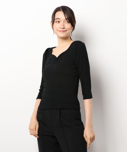 one way(ワンウェイ)の「【oneway】スクエアハート7分そでテレコトップス(Tシャツ/カットソー・レディース・ホワイト/ライトグリーン/ブラック/パープル・FREE)」の14枚目の写真