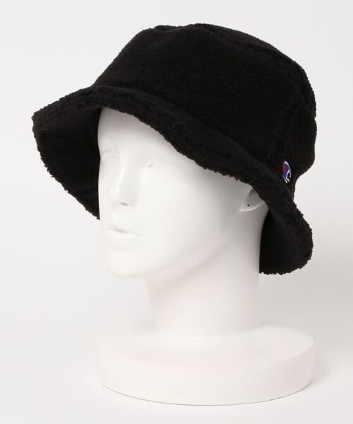 Champion（チャンピオン）の「【CHAMPION／チャンピオン】ボアバケットハット ワンポイントブランドロゴ（ハット・メンズ・ブラック/ベージュ/ブラウン/アイボリー・FREE）」の2枚目の写真