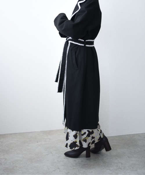 Eimee Law(エイミーロウ)の「三角エジングメルトンコート(その他アウター・レディース・ブラック/アイボリー/ミント/キャメル・38)」の9枚目の写真