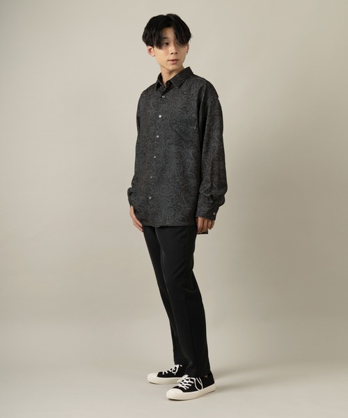 SlashDate（スラッシュデイト）の「ナチュラルストレッチ総柄プリントとろみシャツ（シャツ/ブラウス・メンズ・ブラック/ブラウン/グレー/ブルー/ブラック系その他/ブラウン系その他・M/L）」の15枚目の写真