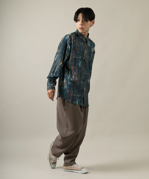 SlashDate（スラッシュデイト）の「ナチュラルストレッチ総柄プリントとろみシャツ（シャツ/ブラウス・メンズ・ブラック/ブラウン/グレー/ブルー/ブラック系その他/ブラウン系その他・M/L）」の19枚目の写真