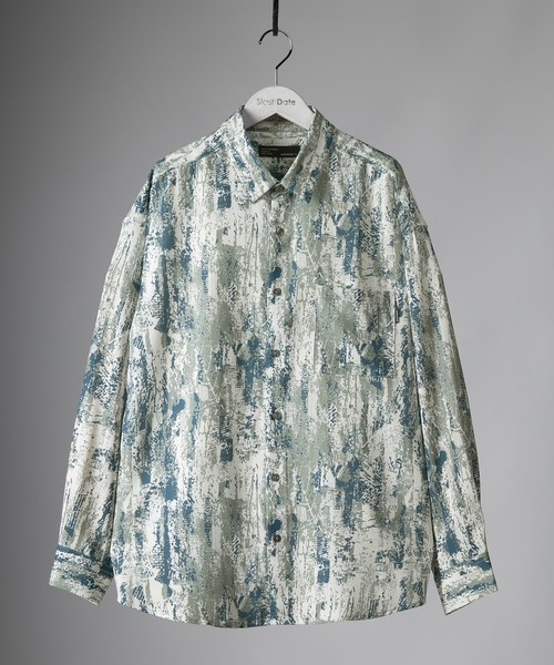 SlashDate（スラッシュデイト）の「ナチュラルストレッチ総柄プリントとろみシャツ（シャツ/ブラウス・メンズ・ブラック/ブラウン/グレー/ブルー/ブラック系その他/ブラウン系その他・M/L）」の17枚目の写真