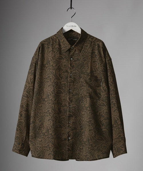 SlashDate（スラッシュデイト）の「ナチュラルストレッチ総柄プリントとろみシャツ（シャツ/ブラウス・メンズ・ブラック/ブラウン/グレー/ブルー/ブラック系その他/ブラウン系その他・M/L）」の11枚目の写真