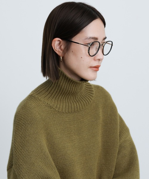 select MOCA(セレクトモカ)の「クラシッククリアレンズメガネ(メガネ・レディース・ブラック/ベージュ・FREE)」の7枚目の写真