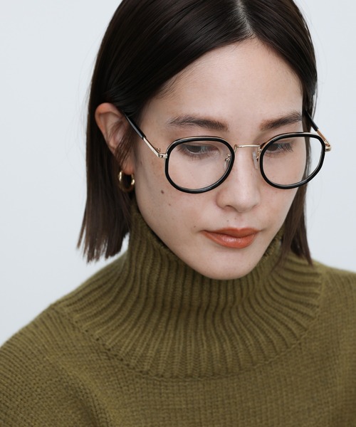select MOCA(セレクトモカ)の「クラシッククリアレンズメガネ(メガネ・レディース・ブラック/ベージュ・FREE)」の5枚目の写真