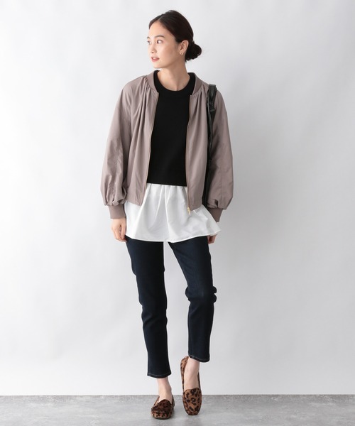 GLOBAL WORK（グローバルワーク）の「エアカルハッスイブルゾン/959811（ブルゾン・レディース・グリーン系その他/アイボリー/ブラック・MEDIUM/LARGE）」の15枚目の写真