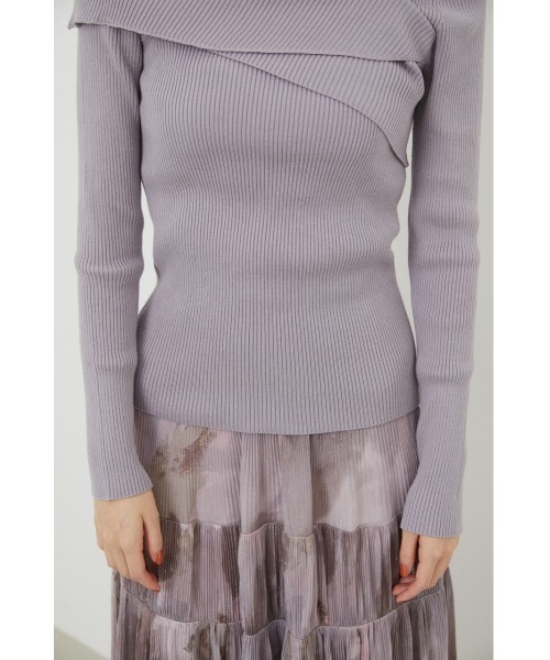 rienda（リエンダ）の「アシンメトリーニットトップス（ニット/セーター・レディース・ブラック/パープル/ブラウン/アイボリー・FREE）」の22枚目の写真