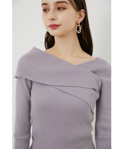 rienda（リエンダ）の「アシンメトリーニットトップス（ニット/セーター・レディース・ブラック/パープル/ブラウン/アイボリー・FREE）」の11枚目の写真