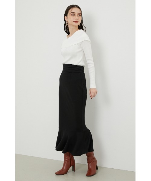 rienda（リエンダ）の「アシンメトリーニットトップス（ニット/セーター・レディース・ブラック/パープル/ブラウン/アイボリー・FREE）」の12枚目の写真